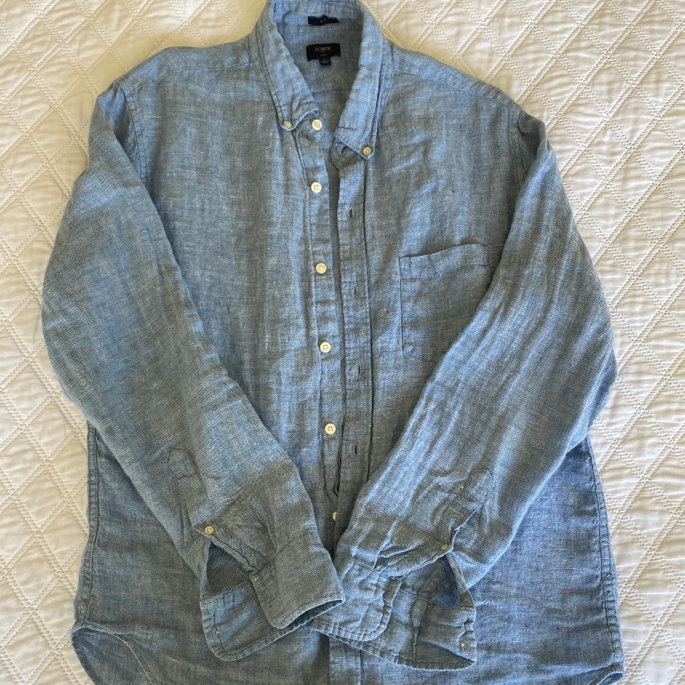MUST GO J Crew Factory SLIM Linen Button Down